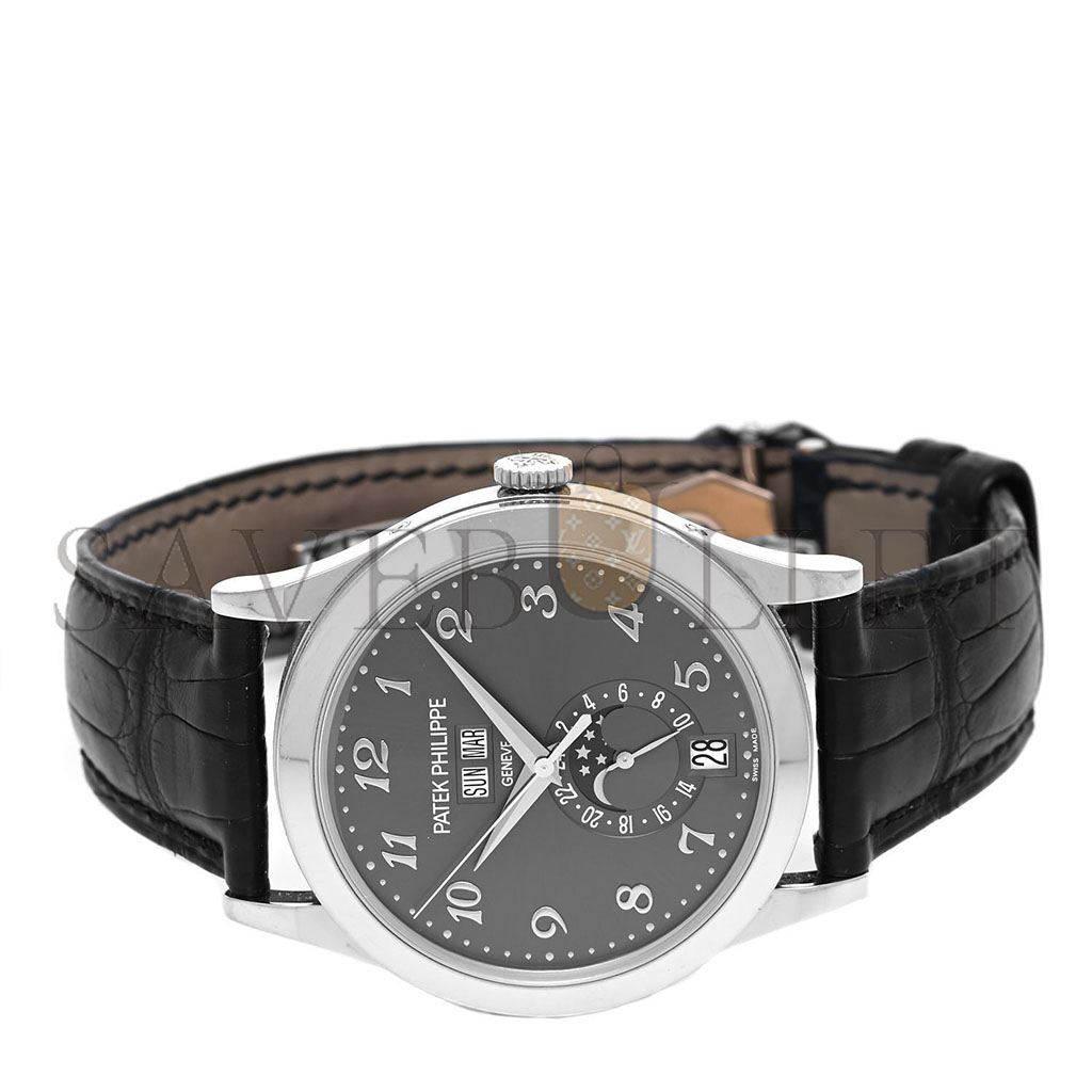 p**ek ph**ppe 18k white gold alligator 37mm auT0matic watch 5396g-014